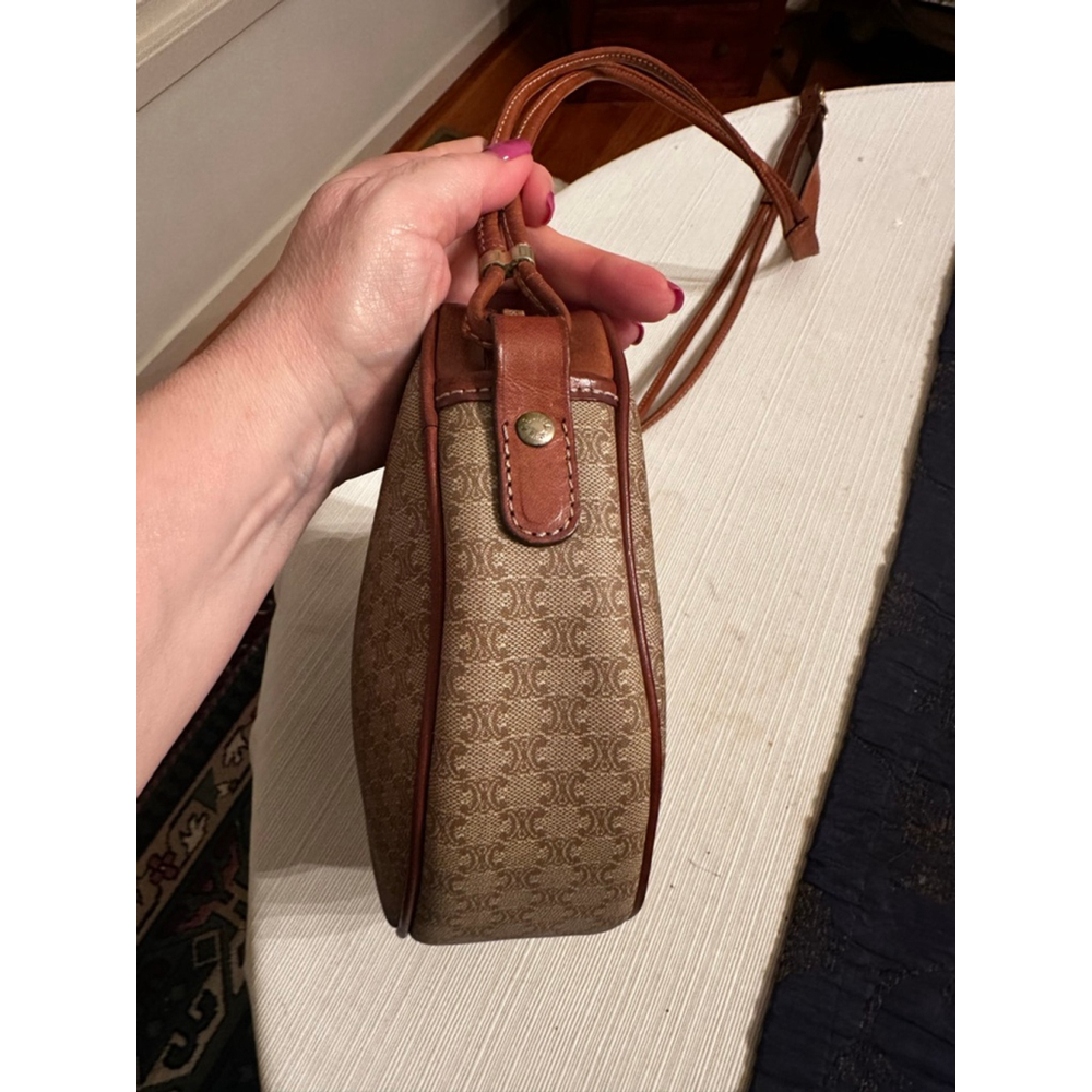 Celine Brown Beige Monogram Macadam Heart-Shaped Shoulder Bag - Picture 12 of 16